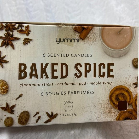 yummi Scented Votive Candles Jars - Baked Spice - 6 per Pack Plant Based - Picture 4 of 7